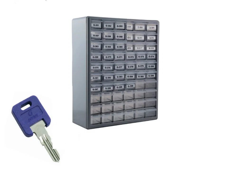 013-690-1 – AP PRODUCTS Key Storage Case, Cabinet With Drawers 15 Inch Width x 19 Inch Height x 7 Inch Depth Gray Wit...
